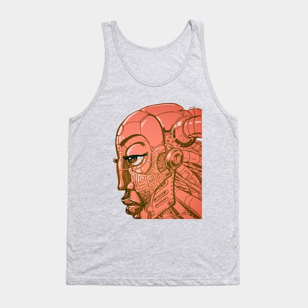 Robot Lady - Bubblegum Tank Top by Samax